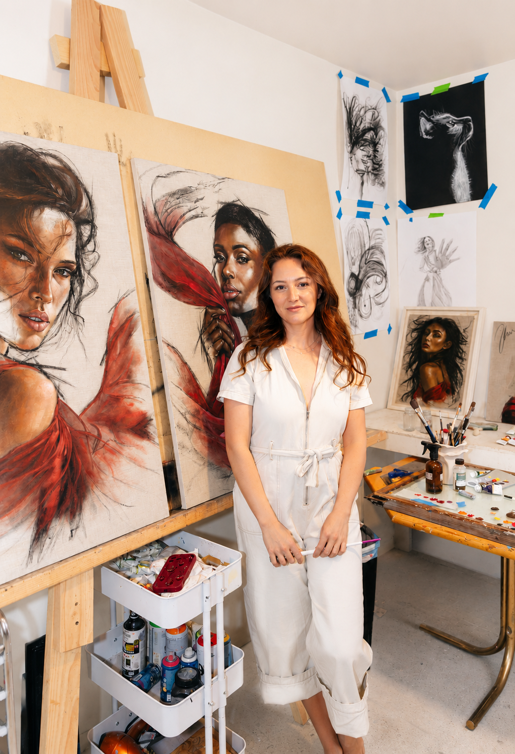 Kristalyn Miguel in her studio